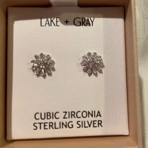 Sterling Silver and Cubic Zirconia stud earrings